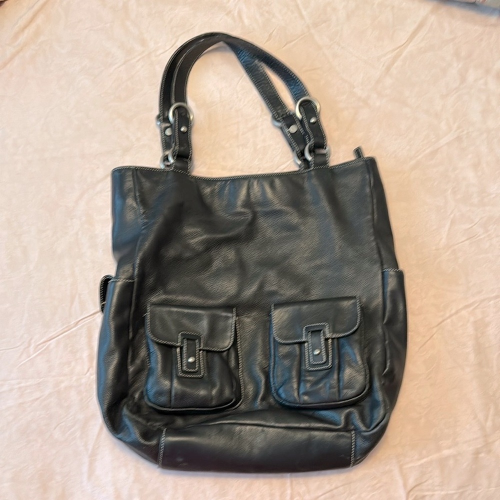 Ralph Lauren Black Leather Tote Bag
